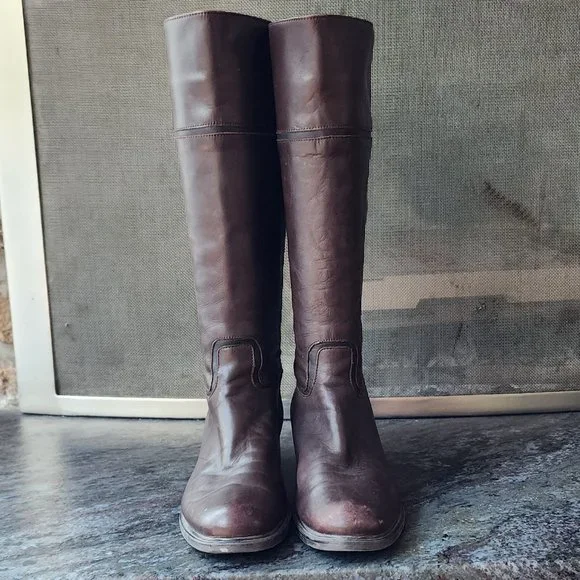 Santana Canada Cognac Leather Riding Boots Size 7.5M - Picture 6 of 15